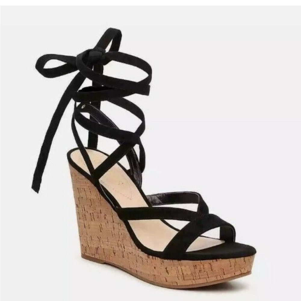 Guess Black Wedge Sandals